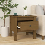 ZNTS Side Tables 2 pcs Honey Brown 40x40x39 cm Solid Wood Pine 813791