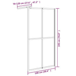 Walk-in Shower Screen 100x195cm Dark Tempered Glass 151886