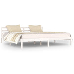 Bed Frame without Mattress Solid Wood Pine 200x200cm White 810451