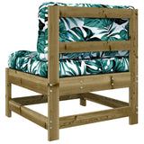Middle Sofas with Cushions 2 pcs Impregnated Wood Pine 825582