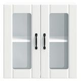 Kitchen Wall Cabinet with Glass Door Lucca White Engineered Wood 853907
