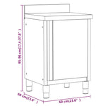 ZNTS Commercial Kitchen Cabinets 3 pcs Stainless Steel 3083719