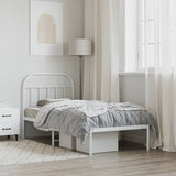 Metal Bed Frame without Mattress with Headboard White 90x190cm 353676