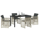 Garden Dining Set 5 pcs Light Grey Poly Rattan 3380638
