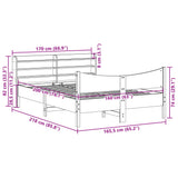 Bed Frame with Headboard 160x200 cm Solid Wood Pine 3307038