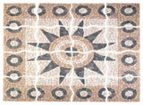 Mosaic Tiles Flower Pattern Multicolour 120 x 120 cm Marble 42033519