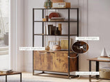 Industrial Bookshelf, Storage Shelf, Large Bookcase with 3 Open Shelves, Multifunctional Rack for T3398P329449