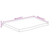 Table Top Live Edge 50x40x2,5 cm Solid Wood Rough Mango 370655