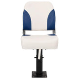 Foldable Boat Seat 1 Set Blue and White 41x36x48 cm 3284286