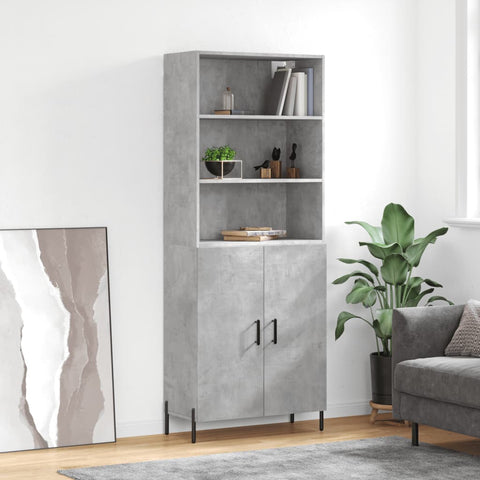 Highboard Concrete Grey 69.5x34x180 cm Engineered Wood 3189265
