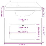 Bathroom Sink White 71x48x19.5 cm Rectangular Ceramic 153710