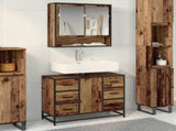 Bathroom Furniture Set with Door 2 pcs Old Wood Engineered Wood 3402426