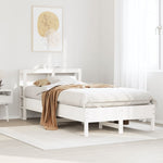 Bed Frame without Mattress White 75x190 cm Small Single Solid Wood Pine 3306172
