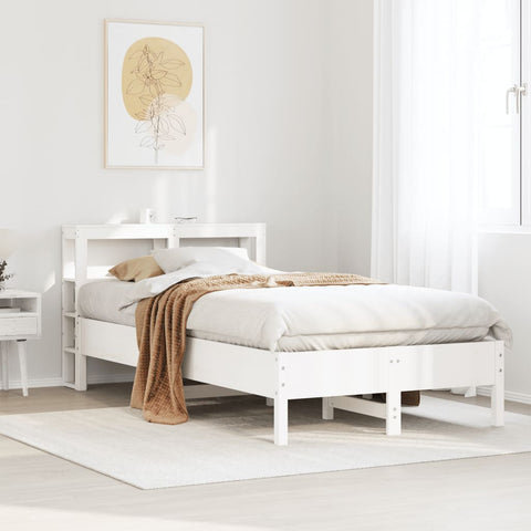 Bed Frame without Mattress White 75x190 cm Small Single Solid Wood Pine 3306172