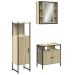 ZNTS 3 Piece Bathroom Cabinet Set Sonoma Oak Engineered Wood 3214756