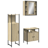 ZNTS 3 Piece Bathroom Cabinet Set Sonoma Oak Engineered Wood 3214756