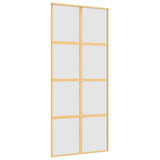 Sliding Door Gold 90x205 cm Frosted ESG Glass and Aluminium 155188