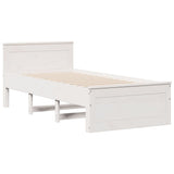 Bookcase Bed without Mattress White 75x190 cm Small Single Solid Wood Pine 3308946