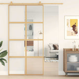 Sliding Door Gold 102,5x205 cm Clear ESG Glass and Aluminium 155186
