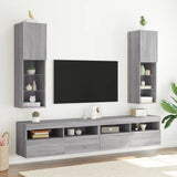 TV Cabinets with LED Lights 2 pcs Grey Sonoma 30.5x30x102 cm 837026