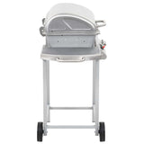 Gas BBQ Grill with 2 Cooking Zones Silver Stainless Steel 44274