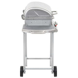 Gas BBQ Grill with 2 Cooking Zones Silver Stainless Steel 44274