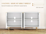 Sideboard Buffet Cabinet, Modern Kitchen Storage Cabinet with 4 Doors and Adjustable Shelves, Living T3398P343510