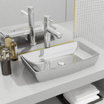 Wash Basin 71x38x13.5 cm Ceramic Silver 143479