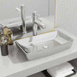 Wash Basin 71x38x13.5 cm Ceramic Silver 143479