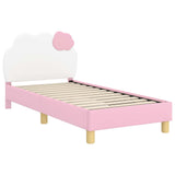 Children's Bed Frame with Headboard Pink 80 x 160 cm PU 42011016