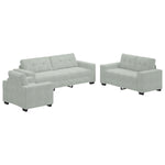 Sofa Set with Cushion 3 pcs Grey 221 x 78 x 80 cm Velvet 3324639
