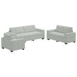 Sofa Set with Cushion 3 pcs Grey 221 x 78 x 80 cm Velvet 3324639
