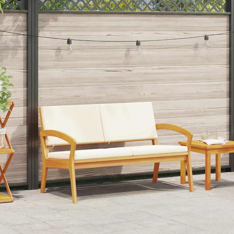 Garden Bench with Cushion Brown Solid Acacia wood 4106467