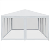Party Tent with 12 Mesh Sidewalls White 8x4 m HDPE 4010071