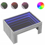 Coffee Table with Infinity LED Grey Sonoma 70x50x30 cm 847614