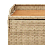 Storage Bench Mix Beige 100x50x52 cm Poly Rattan and Acacia Wood 365951