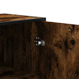 Highboard Smoked Oak 35.5x35x139 cm Engineered Wood and Metal 849056