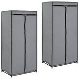 282444 Wardrobes 2 pcs Grey 75x50x160 cm