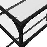 Console Table with Transparent Glass Top 80x35x81 cm Steel 846024