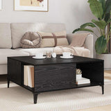 Coffee Table Black Oak 80 x 80 x 36.5 cm Engineered Wood 881185