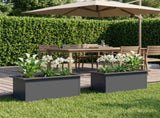 Garden Planter with LED 2 pcs Antracite 30 x 60 x 30 cm Steel 8008089
