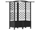 Raised Bed with Trellis and Roof Black 122 x 40 x 144 cm PP 3423022