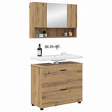 Bathroom Furniture Set Wall-mounted with Door 2 pcs Artisan Oak 3392942