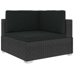 ZNTS 6 Piece Garden Lounge Set with Cushions Poly Rattan Black 46743