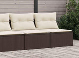 2 Piece Garden Sofa Set with Cushions Brown Poly Rattan Acacia 3325249