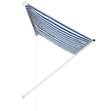 Retractable Awning 250x150 cm Blue and White 143748