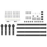 Sliding Door Hardware Kit 305 cm Steel Black 3295779