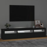 TV Cabinet with LED Lights Black 195x35x40 cm 3152739