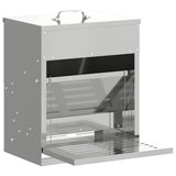 Chicken Treadle Feeder Silver 33 x 42 x 40 cm Galvanised Steel 874692