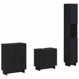 3 Piece Bathroom Cabinet Set EDE Black Engineered Wood 3417415